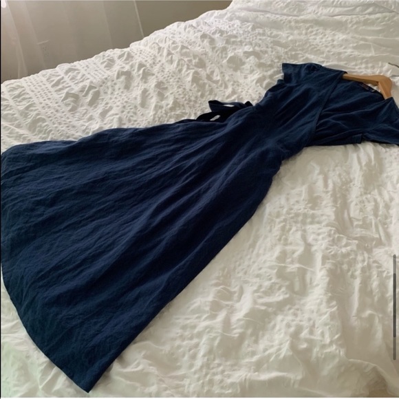 New Ralph Lauren Linen Maxi Navy Long Dress - Picture 11 of 16